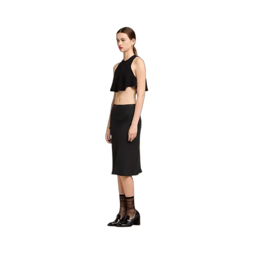 Mid Rise Pencil Midi Skirt