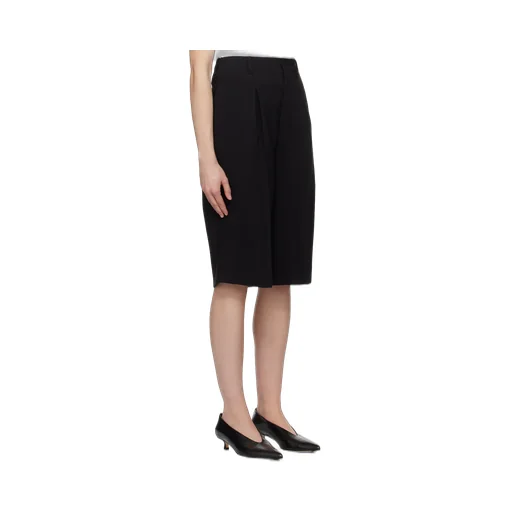 Faille High-Waist Knee-Length Shorts