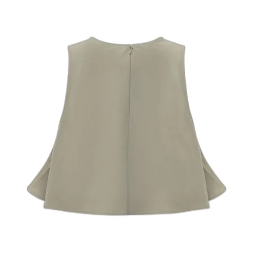 Cropped Sleeveless Flared Top