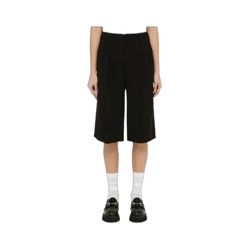 Faille High-Waist Knee-Length Shorts