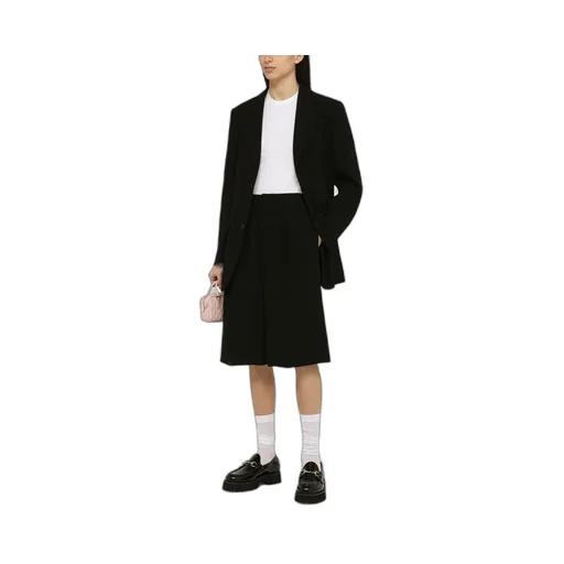 Faille High-Waist Knee-Length Shorts