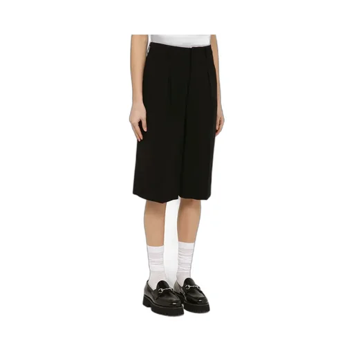 Faille High-Waist Knee-Length Shorts