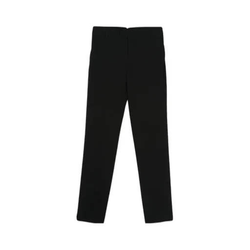 Mid-Rise Crepe Tapered-Leg Trousers
