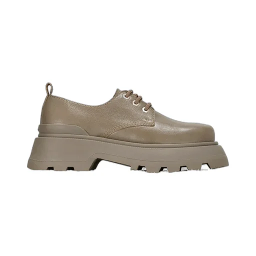 Round Head Lace Up Derby Shoes