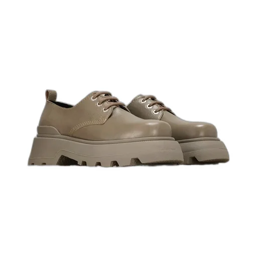 Round Head Lace Up Derby Shoes
