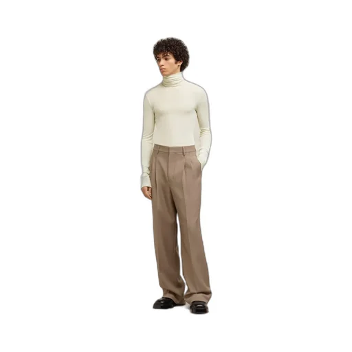 Semi-Sheer Roll-Neck Ribbed-Knit Jumper