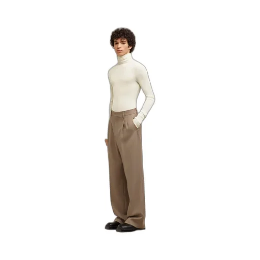 Semi-Sheer Roll-Neck Ribbed-Knit Jumper