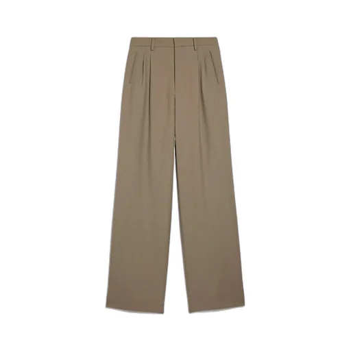 Pleat Detailed Straight-Leg Trousers