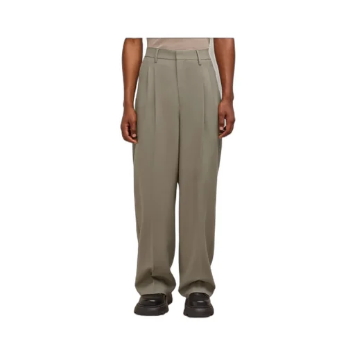 Pleat Detailed Straight-Leg Trousers