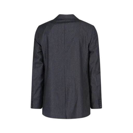 Pinstriped Single-Breasted Tailored Blazer