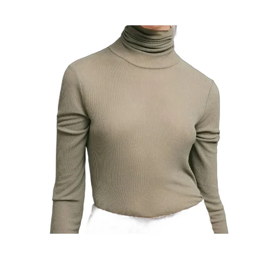 Ribbed Turtleneck Knitted Jumper