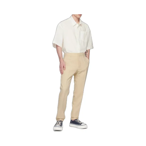 Pressed-Center Cropped Trousers