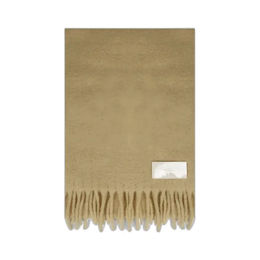 Logo Patch Fringed Edge Scarf
