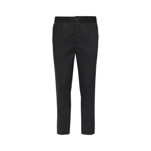 Cropped Tapered Straight Hem Trousers