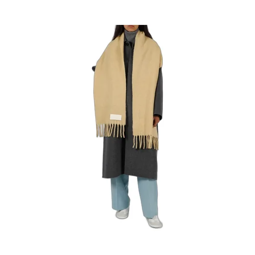 Logo Patch Fringed Edge Scarf