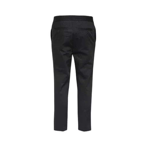 Cropped Tapered Straight Hem Trousers