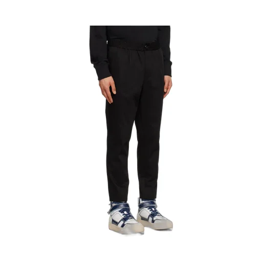 Cropped Tapered Straight Hem Trousers