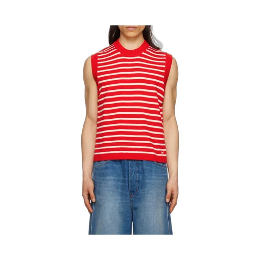 Striped Sleeveless Knit Vest