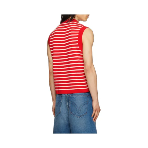 Striped Sleeveless Knit Vest