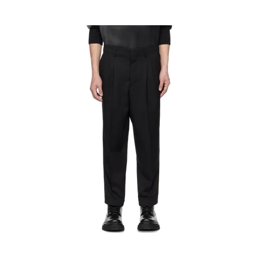 Pleated Turn-Up Brim Trousers