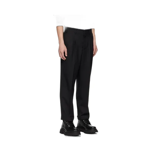 Pleated Turn-Up Brim Trousers