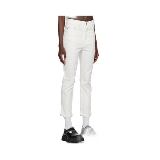 Wide Stretch Cropped Denim Jeans