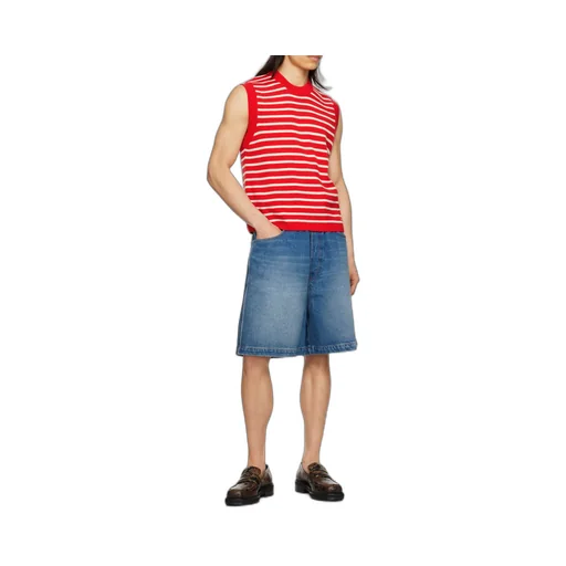 Striped Sleeveless Knit Vest