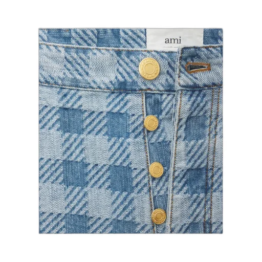 Alex Checkered Denim Shorts