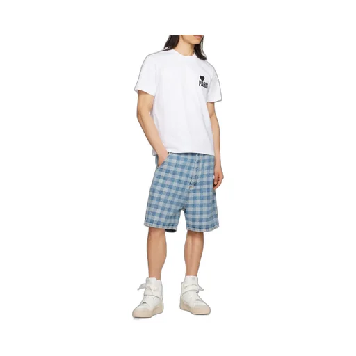 Alex Checkered Denim Shorts