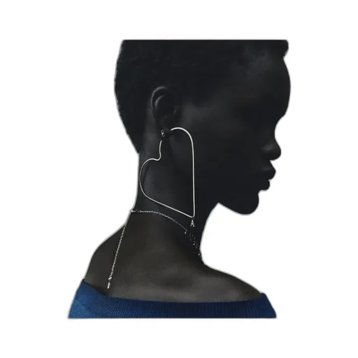 Heart-Motif Single Earring