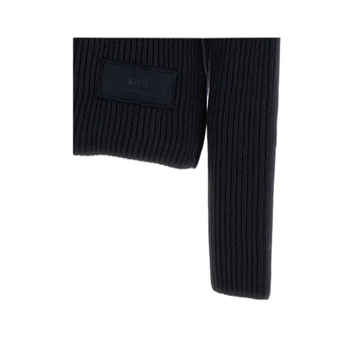 Logo Patch Ribbed Turtleneck Sweater