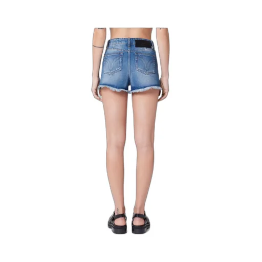 Mid-Rise Frayed Denim Mini Shorts
