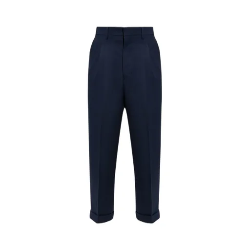Folded Detail Wide-Leg Trousers