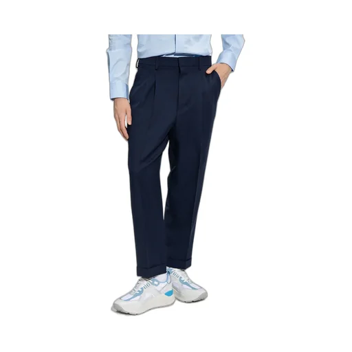 Folded Detail Wide-Leg Trousers