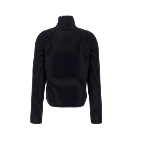 Logo Patch Ribbed Turtleneck Sweater