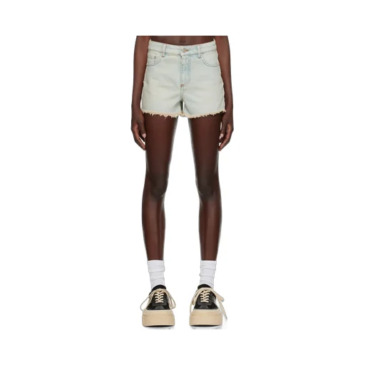 Raw-Cut Denim Shorts