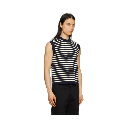 Stripe-Print Merino Vest