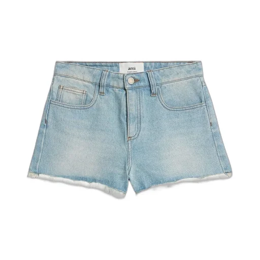 Raw-Cut Denim Shorts