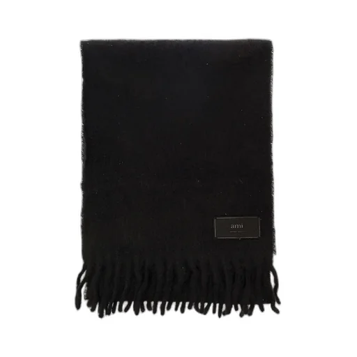 Logo Patch Fringed Edge Scarf