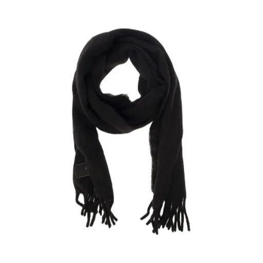Logo Patch Fringed Edge Scarf