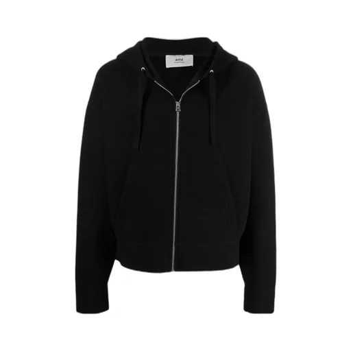 Drop-Shoulder Zip-Fastening Hoodie