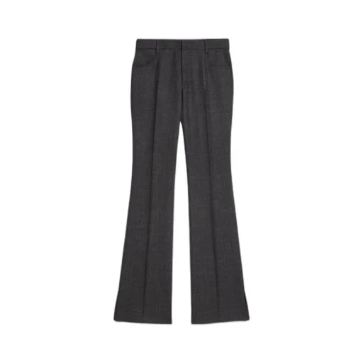 Mid-Rise Flared Tailored Trousers