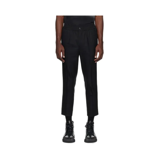 Cropped Elasticated-Waistband Trousers