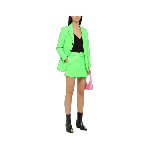 High Waist Straight Hem Mini Skirt