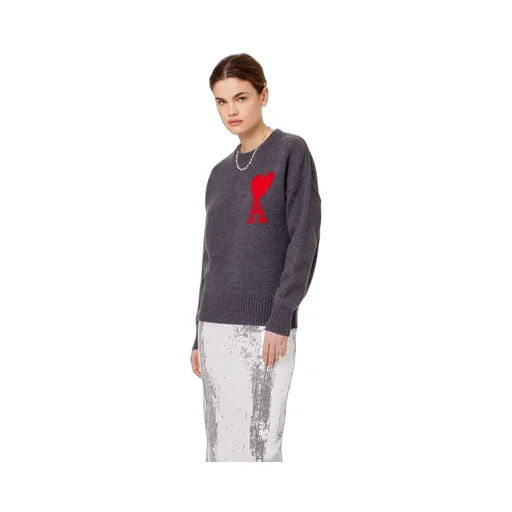 Ami De Coeur Logo Intarsia Crewneck Knitted Jumper