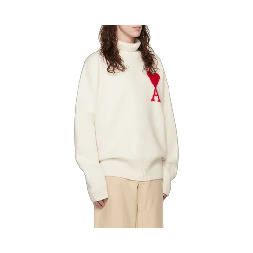 Ami De Coeur Roll Neck Heart Motif Embroidered Jumper