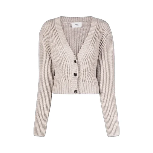 Cropped Ribbed-Knit Cardigan