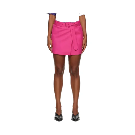 High-Waist Belted Midi Skirt