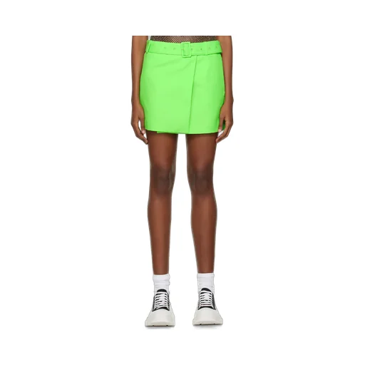 High Waist Straight Hem Mini Skirt