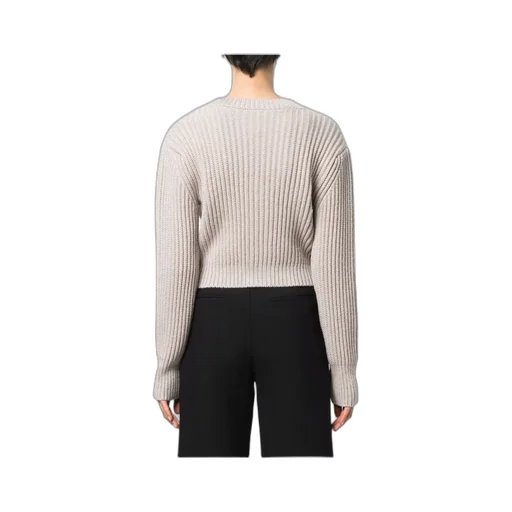 Cropped Ribbed-Knit Cardigan